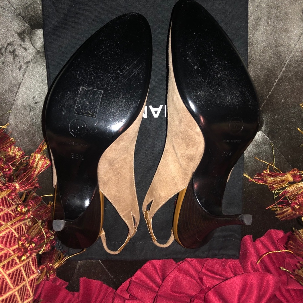 WOMEN’S CHANEL SUEDE SLINGBACK PUMPS SZ 8.5 US - Picture 3 of 9